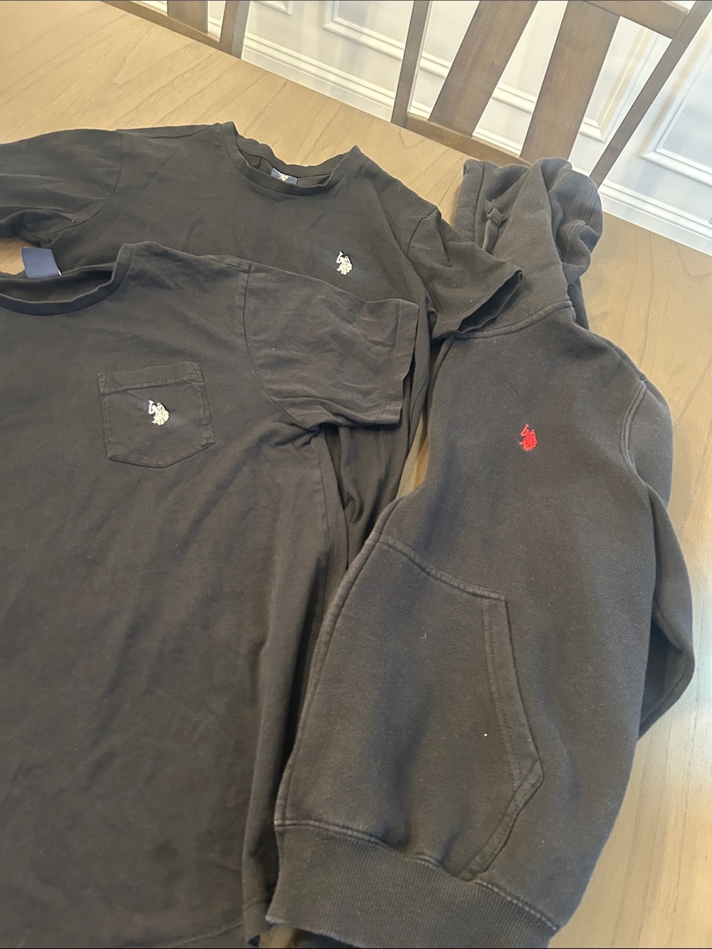 3 piece- 2 Black Short-Sleeve Tees and hoodie